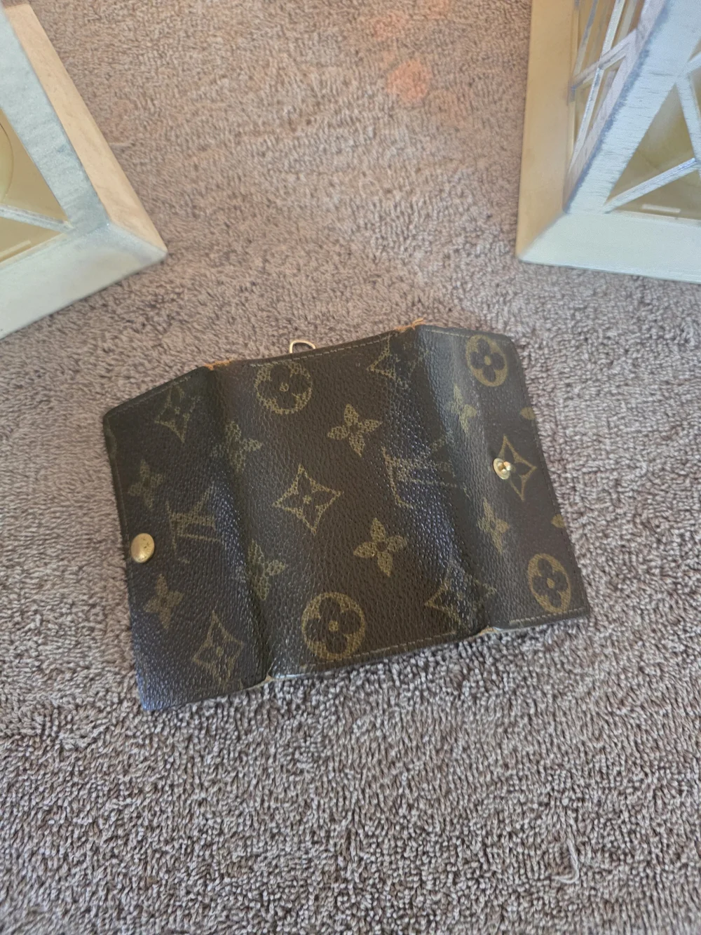 Louis Vuitton Monogram Canvas Key Pouch in Dark Brown